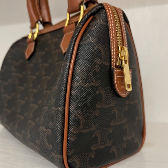 Celine Small Boston Bag (Triomphe canvas) - Picture 4 of 6